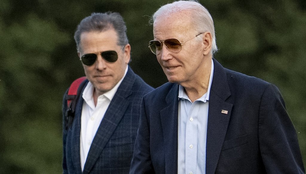 President Joe Biden, and his son Hunter Biden arrive at Fort McNair, June 25, 2023, in Washington. (AP)