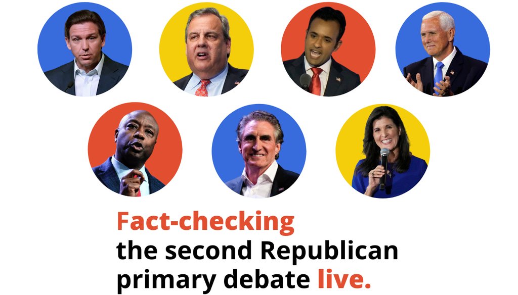 Seven candidates have qualified for the second Republican presidential primary debate. PolitiFact will be fact-checking the candidates live. (AP photos)